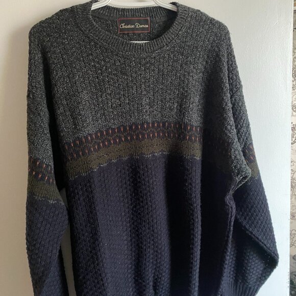 Christian Dumas Grey & Blue Sweater - Picture 1 of 2